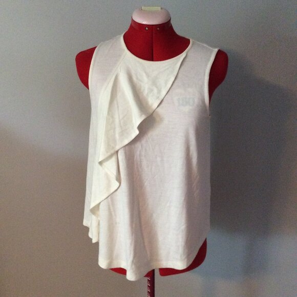 Cream Banana Republic Top Ruffled - Picture 1 of 1